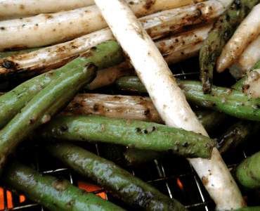 Grilled Green Beans and White Asparagus