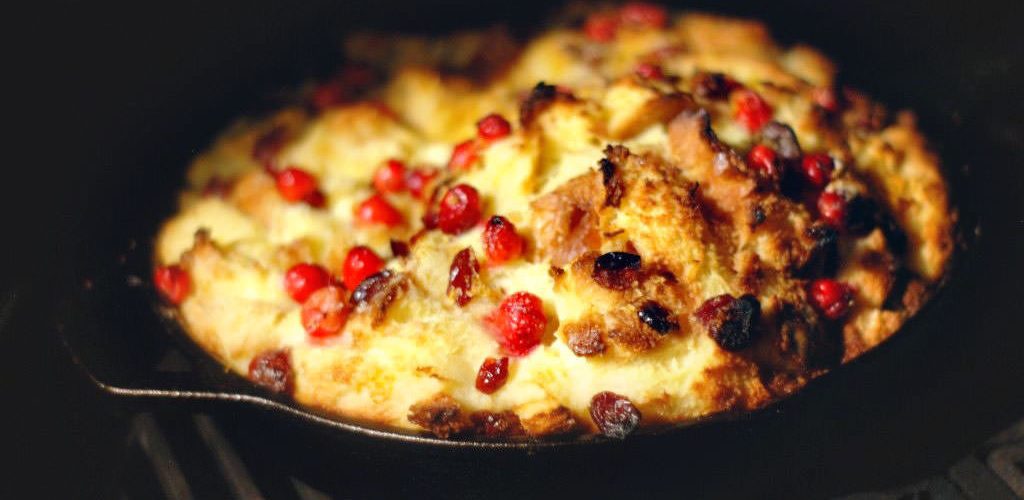 Cranberry Bread Pudding off the grill