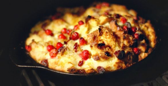 Cranberry Bread Pudding off the grill