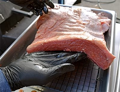 Brisket ready for the smoker.