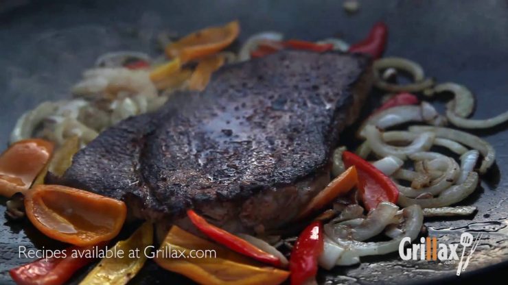 Blackened Steak with Peppers and Onions