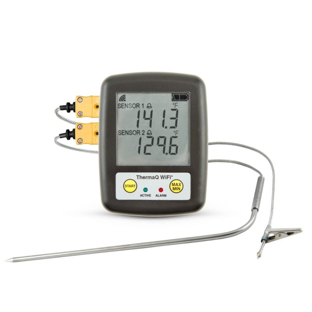 When smoking meats, it's wise to have a dependable thermometer. The ThermaQ-Wifi from Thermoworks is your answer.