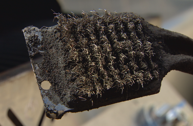 Wire-bristle brushes could cause health issues due to metal being ingested after grilling.