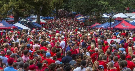 The Grove on a gorgeous Saturday in September in Oxford, Miss. (Photo by Joshua McCoy/Ole Miss Athletics)