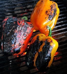 Smoked Peppers on the grill.