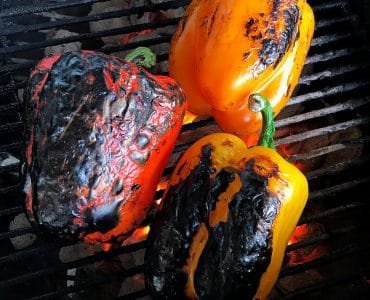 Smoked Peppers on the grill.