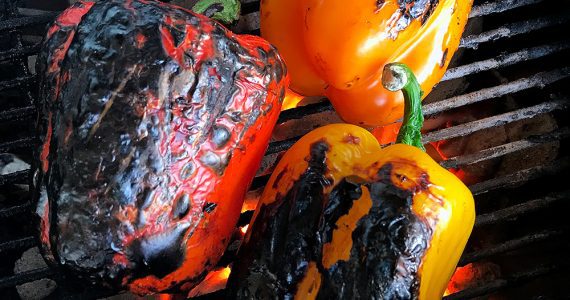 Smoked Peppers on the grill.