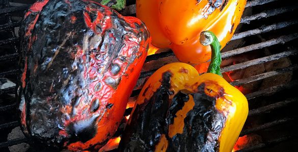 Smoked Peppers on the grill.