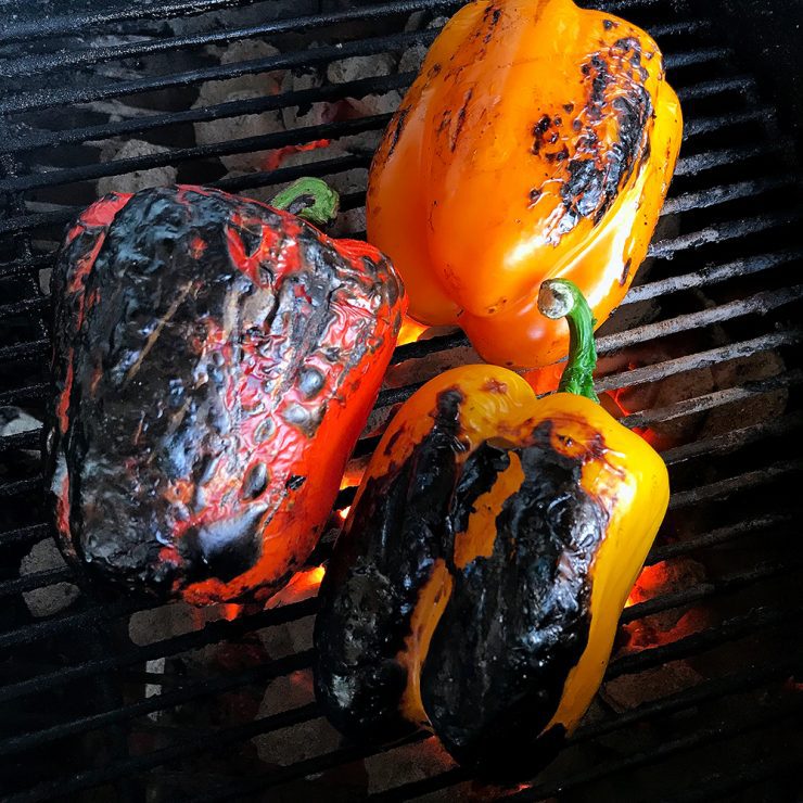 Smoked Peppers on the grill.