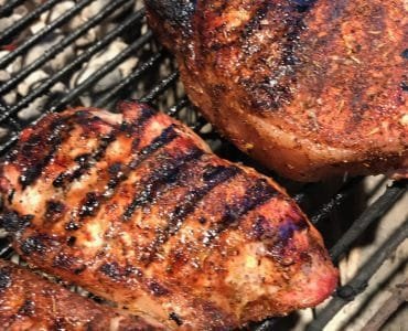Pork loin chops with Redneck Shake's Mississippi Dry Rub.
