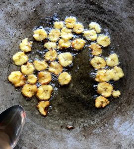 Sweet Plantains off the FireDisc Cookers shallow disc. Fried on a FireDisc Cooker with coconut oil at 350 degrees. Sweetened with sea salt, cinnamon and coconut sugar.
