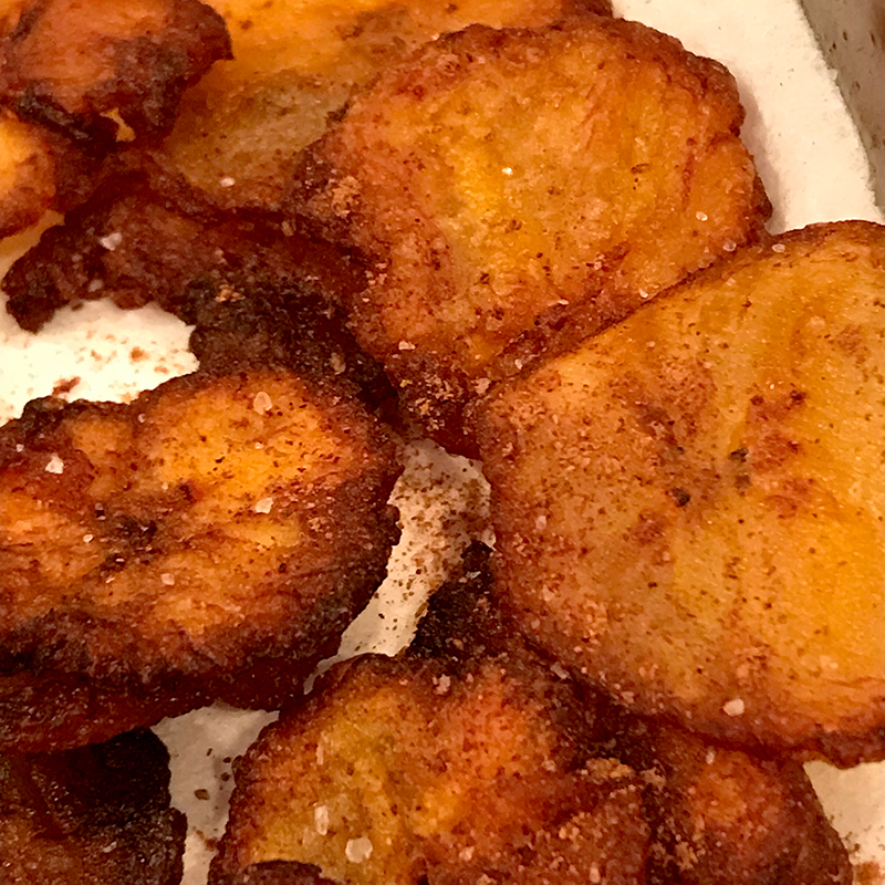 Sweet Plantains off the FireDisc Cookers shallow disc. Sweetened with sea salt, cinnamon and coconut sugar.