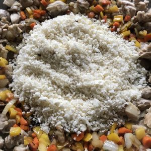 Cauliflower rice for chicken fried rice