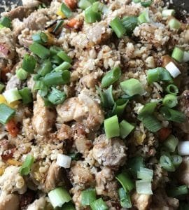 Whole30 Chicken Fried Rice in a FireDisc Shallow 24.