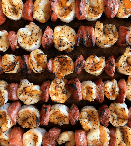 MoBay, or Mobile Bay, is known for the appetizer Conecuh Sausage and Gulf Shrimp Skewers.