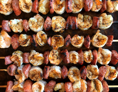 MoBay, or Mobile Bay, is known for the appetizer Conecuh Sausage and Gulf Shrimp Skewers.