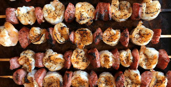MoBay, or Mobile Bay, is known for the appetizer Conecuh Sausage and Gulf Shrimp Skewers.