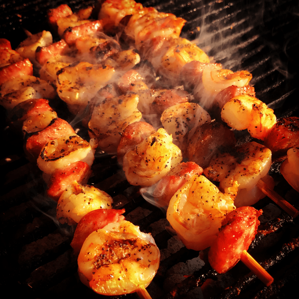 MoBay, or Mobile Bay, is known for the appetizer Conecuh and Gulf Shrimp Skewers.