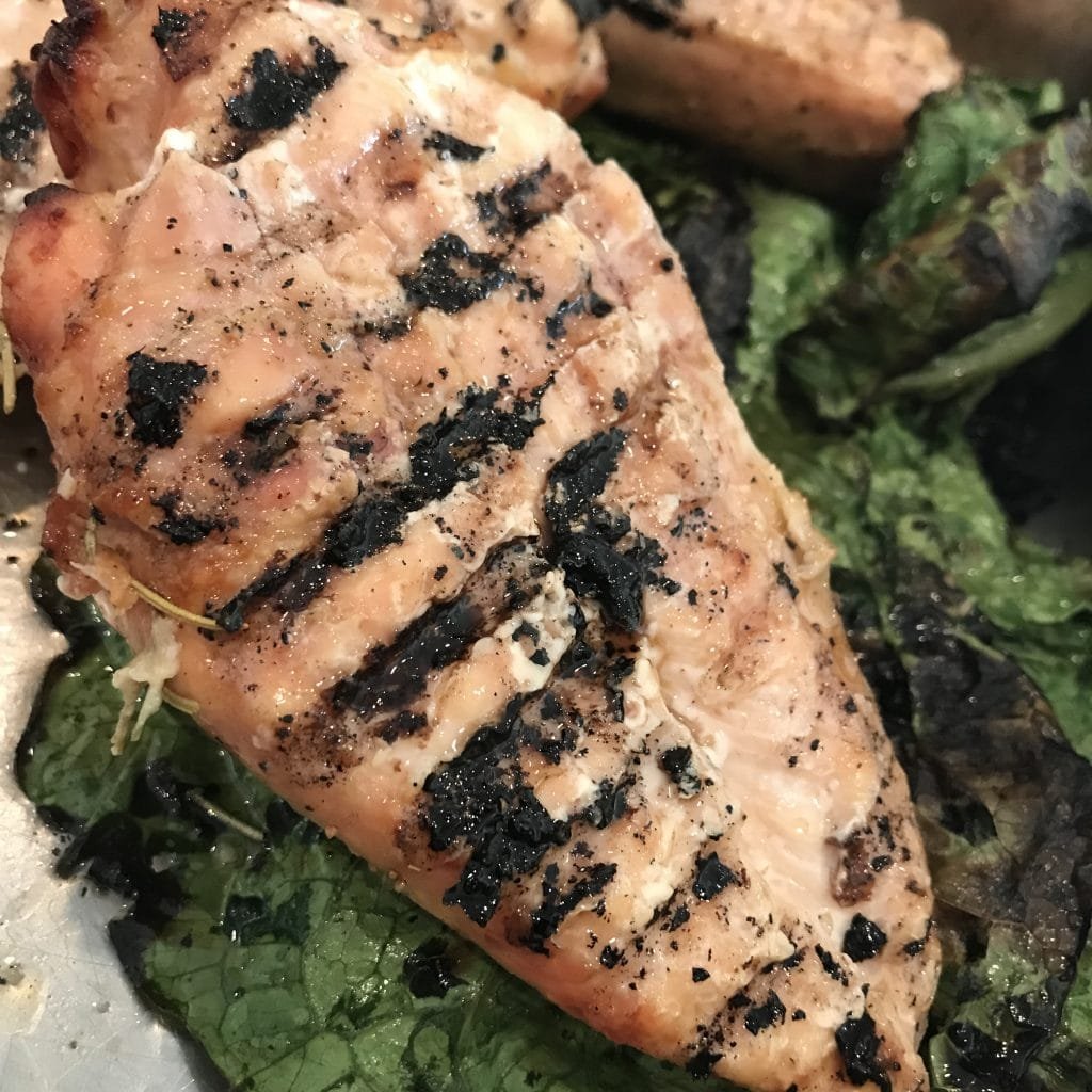 Gtilled Chicken with Seared Romaine