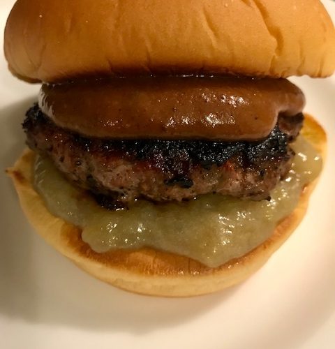 Hail to the King Burger — As most people know, one of Elvis' favorite sandwiches was Peanut Butter, Banana & Bacon. Considering it's #BurgerMonth I felt I needed to step it up a bit so I started with a 50/50 Beef/Maple Bourbon Bacon blend seasoned with my Coffee Dry Rub.