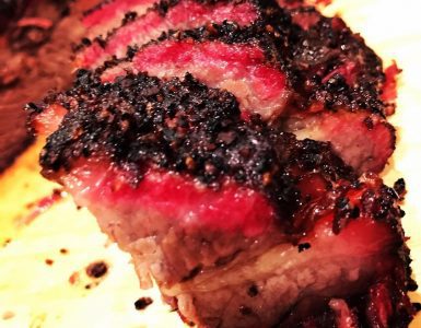 Texississippi Brisket with a visible smoke ring.