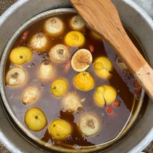 Add Lemons and Onions to Stock Pot