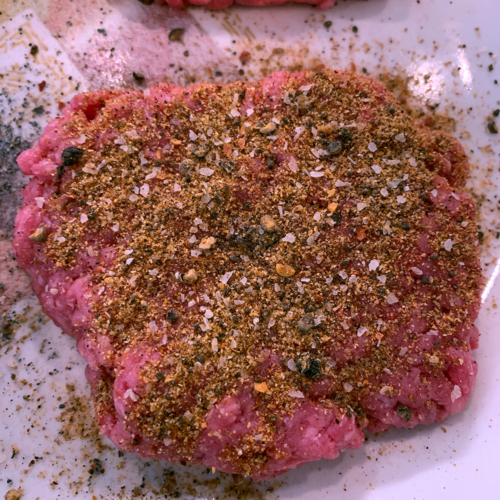 O'Callahgans's Spiced Rubs, Beef Seasoning on beef patty