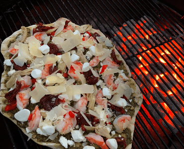 Grillax Pesto Pizza with Urban Slicer Outdoor Grilling Dough