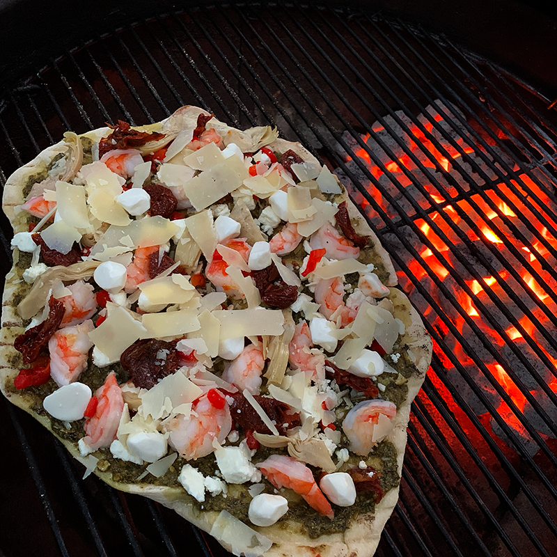 Grillax Pesto Pizza with Urban Slicer Outdoor Grilling Pizza Dough