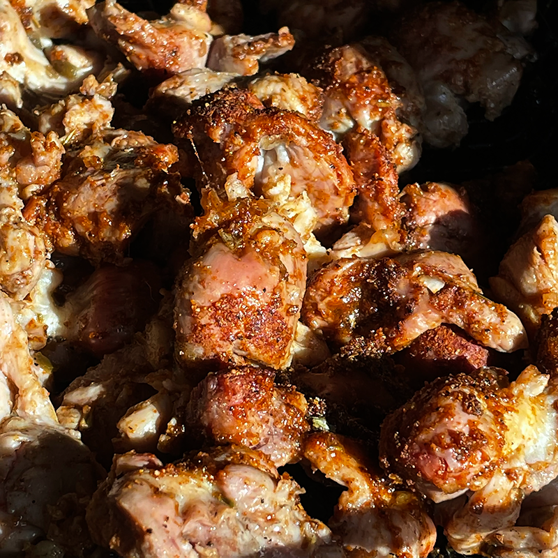 Smoked chicken gizzards off the grill are no joke