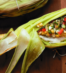 Grilled Catfish in Corn Husk