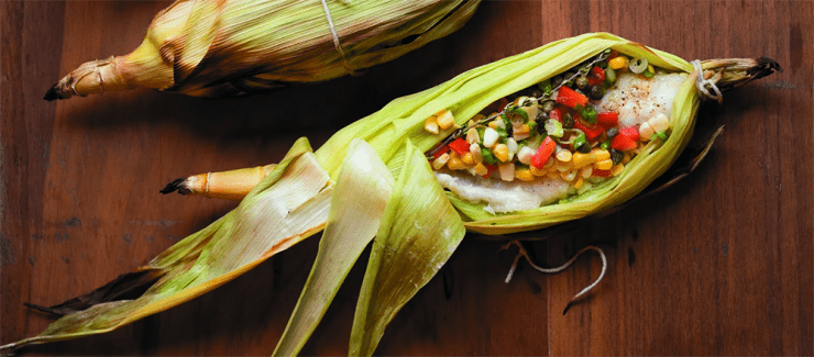 Grilled Catfish in Corn Husk