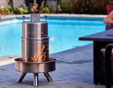 Smoker on pool patio