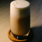 Guru New Year Smoothie made with banana, peanut butter and almond milk.